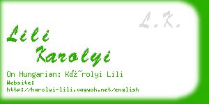 lili karolyi business card